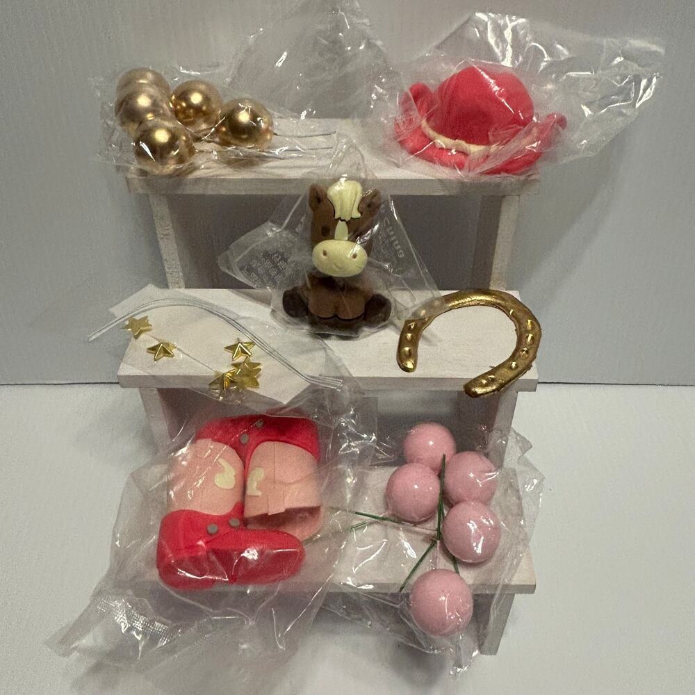 Cake Toppers Western Cowgirl Pony Horse Pink Boots Cowboy Hat Horseshoe Balloons